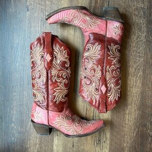 Red Lizard Corral Boots